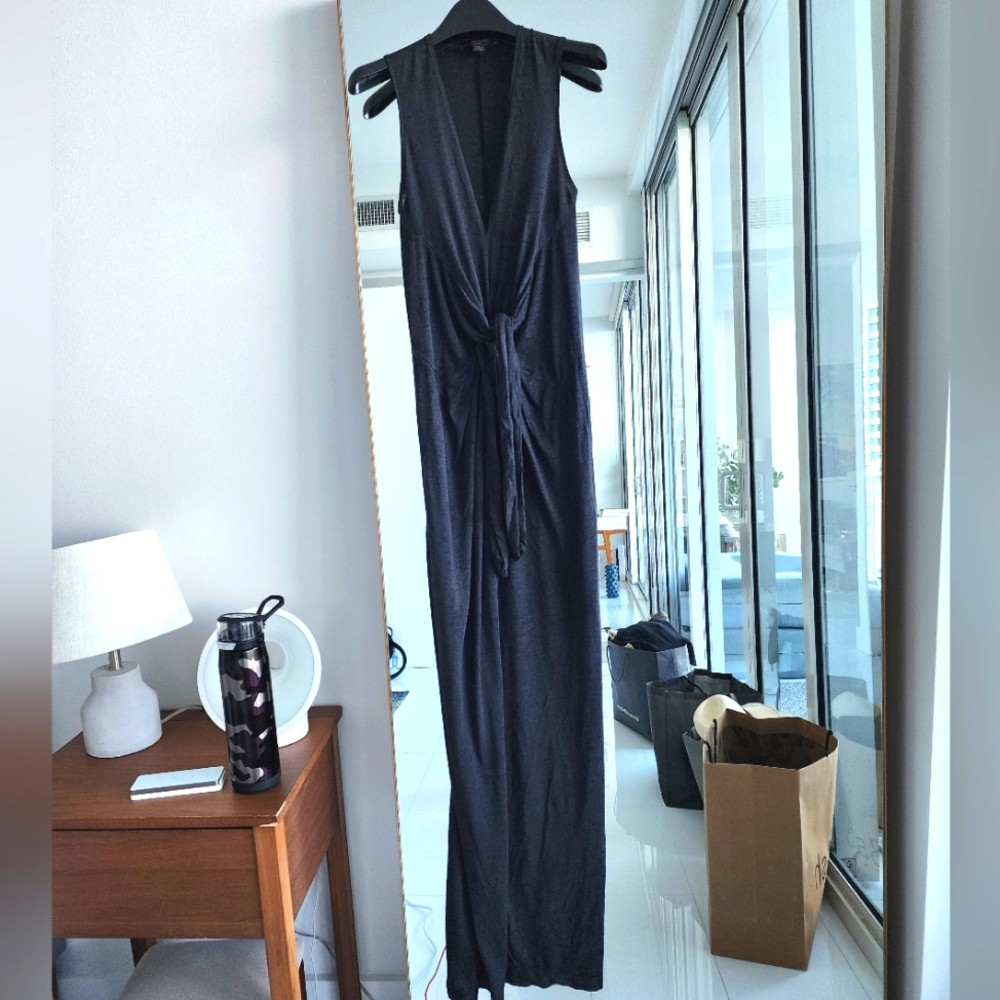 Allsaints maxi dress with slit.  Heather grey Size S